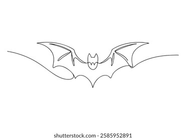 Continuous One Line Bats | Minimalist Flying Animal Vector Illustration