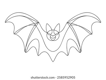 Continuous One Line Bats | Minimalist Flying Animal Vector Illustration