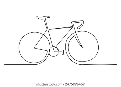 Ilustración de Arte vectorial de contorno de bicicleta de una línea continua 