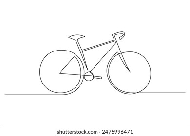 Continuous one line bicycle outline vector art illustration 