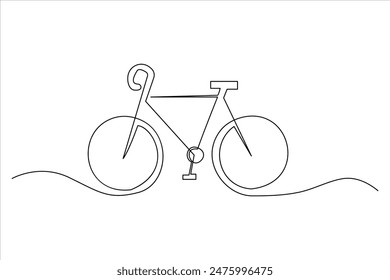 Continuous one line bicycle outline vector art illustration 
