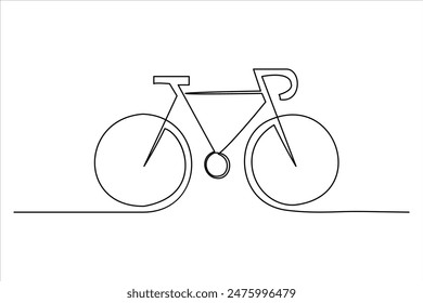 Continuous one line bicycle outline vector art illustration 