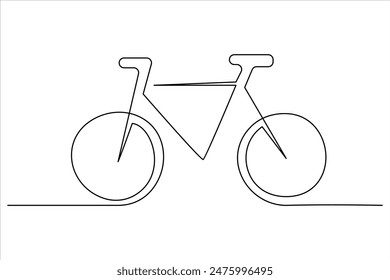 Continuous one line bicycle outline vector art illustration 