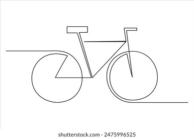 Continuous one line bicycle outline vector art illustration 