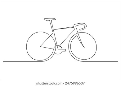 Continuous one line bicycle outline vector art illustration 