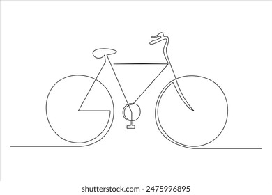 Continuous one line bicycle outline vector art illustration