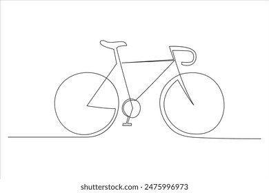 Continuous one line bicycle outline vector art illustration