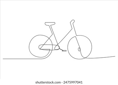Continuous one line bicycle outline vector art illustration
