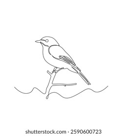 Continuous one line bird vector illustration.