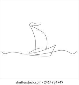 Kontinuierliches Einzeilenboot, mit dem die Vektorgrafik-Gestaltung der Linie entworfen wird