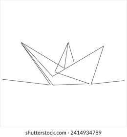 Diseño de ilustración de vector de línea de trazado continuo de un barco de línea