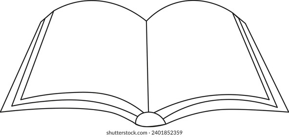 Continuous one line book drawing art design