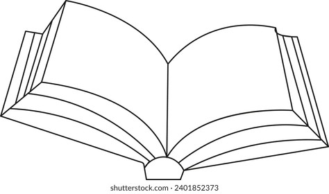 Continuous one line book drawing art design