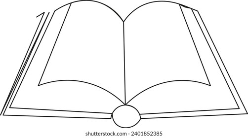 Continuous one line book drawing art design