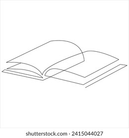 Kontinuierliches einzeiliges Buch, in dem das Vektorgrafik-Design der Linie dargestellt wird   