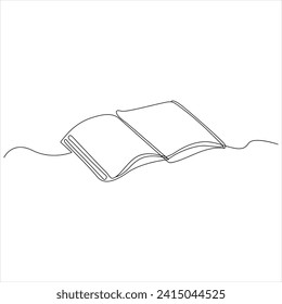 Continuous one line book drawing out line vector illustration design   