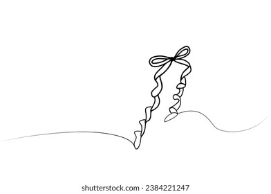 continuous one line bow pattern. vector illustration