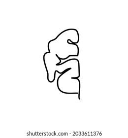 Silueta de diseño continuo de un cerebro de una línea.Diseño de logotipo. Ilustración vectorial de estilo minimalismo dibujado a mano.