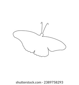 Continuous one line  butterfly flying outline art drawing