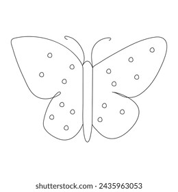 Ilustración de dibujo de contorno de línea simple de mariposa de una línea continua