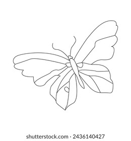 Ilustración de dibujo de contorno de línea simple de mariposa de una línea continua
