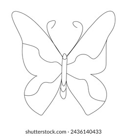 Continuous one line butterfly flying single line outline art drawing illustration