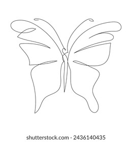 Kontinuierliche eine Linie Schmetterling fliegen einzelne Linie Umriss Kunst Zeichnung Illustration