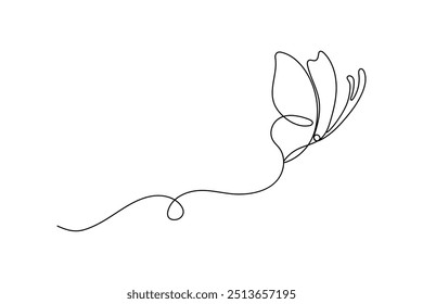 Ilustración de Arte vectorial de mariposa de una línea continua