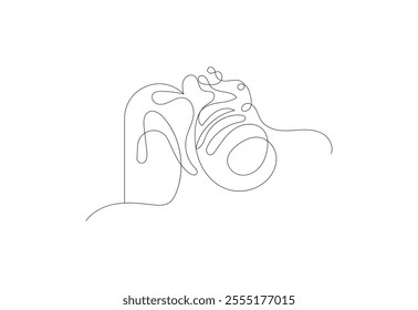 Continuous one line Camera drawing, Photography icon, Vector illustration