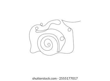 Continuous one line Camera drawing, Photography icon, Vector illustration