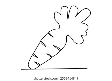 Continuous one line carrot drawing of outline vector icon