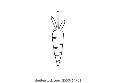 Continuous one line carrot drawing of outline vector icon