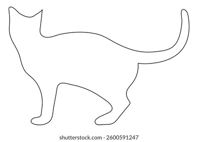 Continuous one line cat pet art outline vector illustration design

