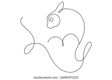 Continuous one line cat pet art outline vector illustration design

