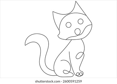 Continuous one line cat pet art outline vector illustration design

