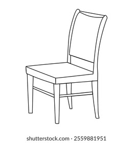 Continuous One line Chair drawing Outline Drawing vector illustration