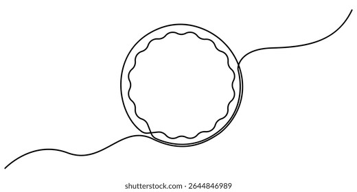 Continuous one line circle stroke, Hand drawn circle frame on white background. one line drawing vector illustration, drawing circle doodle line grunge frame abstract art. Round frame sketch outline .