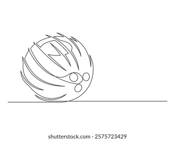 Continuous one line coconut isolated on white background. Simple plant silhouette. Hand drawn coconut outline. Editable stroke. Vector illustration