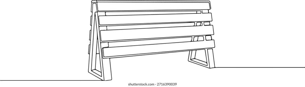 Uma linha contínua de uma barreira de construção com linhas horizontais fortes, tema de segurança de área restrita, ilustração vetorial desenhada à mão.	