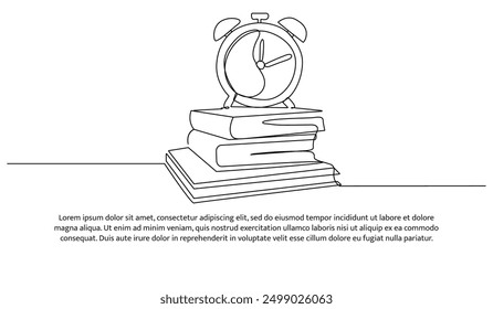 Diseño continuo de una línea de libro. Ilustración vectorial de estilo minimalista sobre fondo blanco.