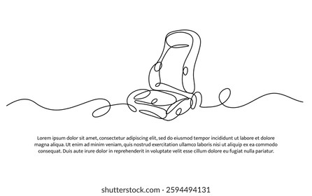 Continuous one line design of a car seat. Minimalist style vector illustration on white background.