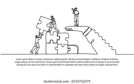 Continuous one line design of cooperation to increase. Minimalist style vector illustration on white background.