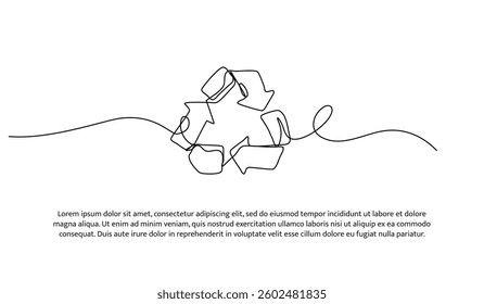 Continuous one line design of eco-friendly concept. Minimalist style vector illustration on white background