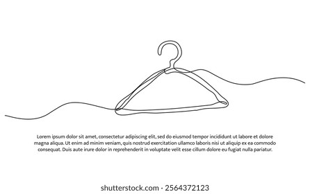 Continuous one line design of hanger. Minimalist style vector illustration on white background.