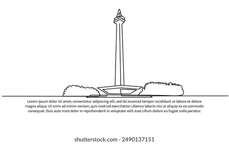 Diseño continuo de una línea de monas indonesias. Ilustración vectorial de estilo minimalista sobre fondo blanco.