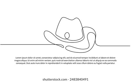 Continuous one line design of jungle hat.Minimalist style vector illustration on white background.