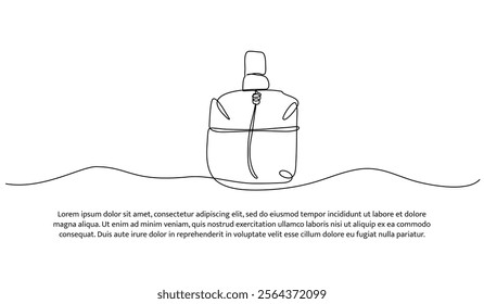 Continuous one line design of laundry iron perfume. Minimalist style vector illustration on white background.