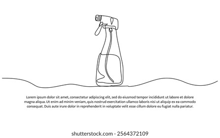 Continuous one line design of laundry iron perfume. Minimalist style vector illustration on white background.