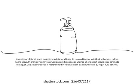 Continuous one line design of laundry detergent. Minimalist style vector illustration on white background.