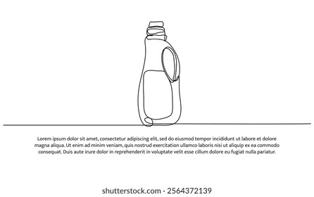 Continuous one line design of laundry detergent. Minimalist style vector illustration on white background.